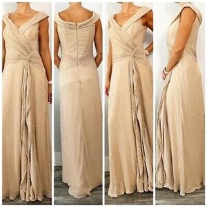 XSCAPE Off shoulder metallic Gown 14 NWT